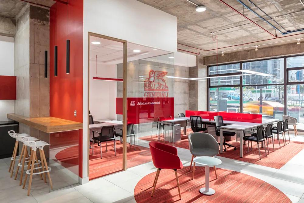 红色狂想曲 意大利Generali保险公司总部办公空间设计欣赏